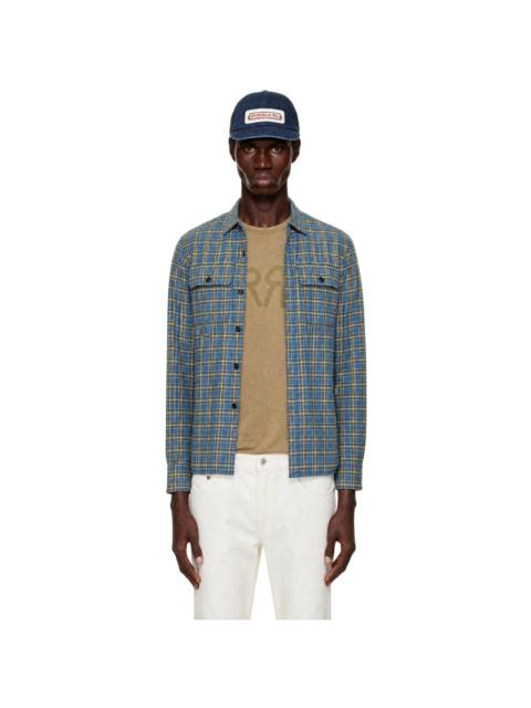 RRL by Ralph Lauren Blue & Gray Check Cotton Shirt