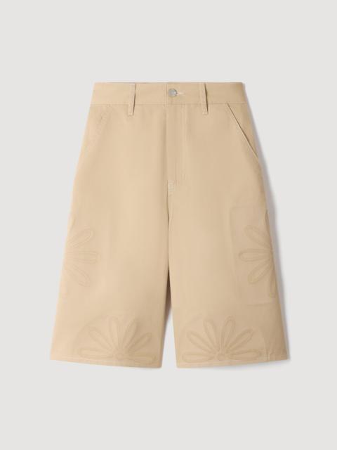 Sandro COTTON BERMUDAS WITH FLOWER DETAILS
