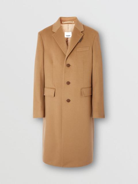 Burberry Button Detail Wool Cashmere Tailored Coat