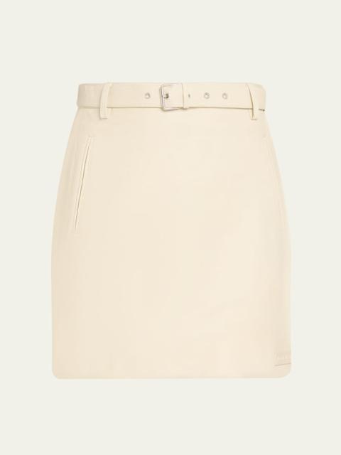 Marni Side Stripe Leather Mini Skirt