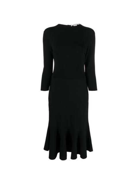 knitted midi flared dress