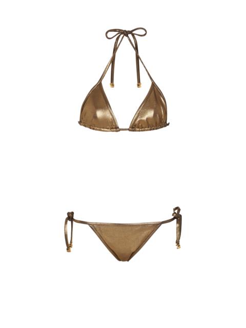 Metallic triangle bikini