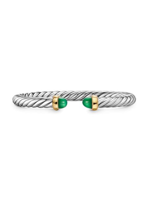 DAVID YURMAN Women's Cable Flex Bracelet in Sterling Silver - Green Onyx