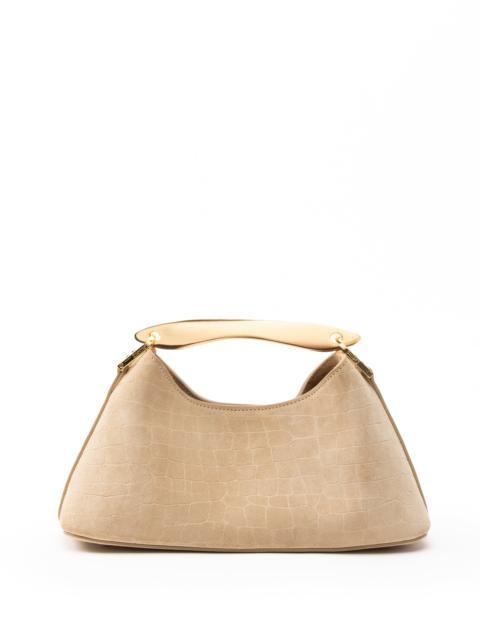 Elleme Mini Boomerang Croco Suede Beige