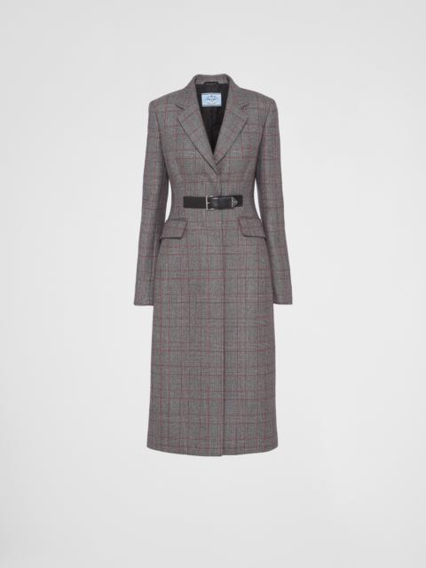 Prada Single-breasted Prince of Wales mouliné coat