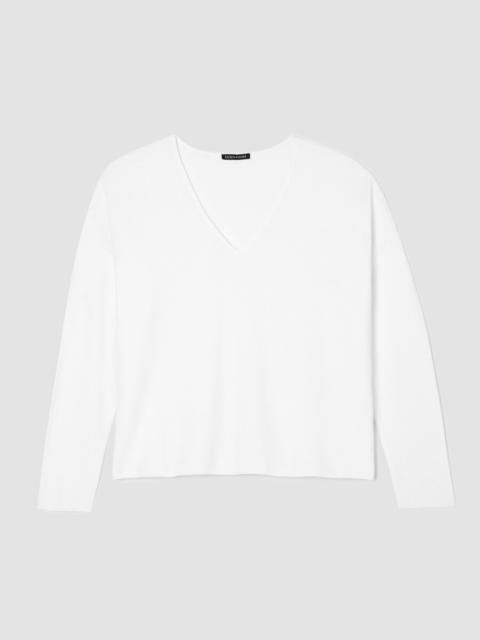 EILEEN FISHER Organic Linen Cotton V-Neck Top