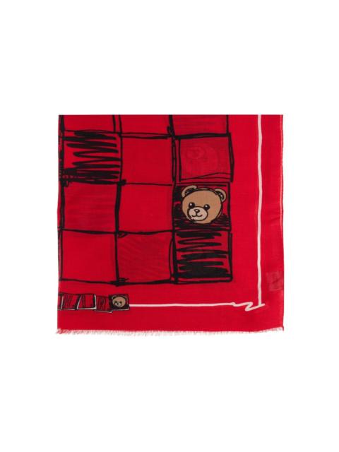 Moschino Teddy-print scarf