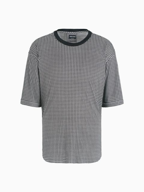 GIORGIO ARMANI Lyocell T-shirt shirt with a flocked motif