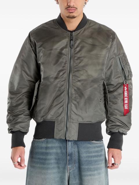 ALPHA INDUSTRIES MA-1 Distressed logo detail bomber jacket
