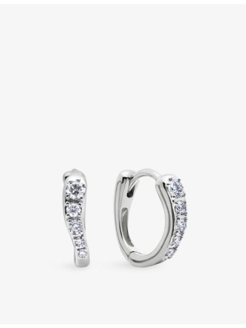 MONICA VINADER Riva 18ct Yellow Gold-Plated Vermeil Sterling-Silver and 0.14ct Lab-Grown Diamond Hoop Earrings