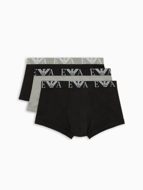 EMPORIO ARMANI THREE-PACK OF BOXER BRIEFS WITH BOLD MONOGRAM LOGO