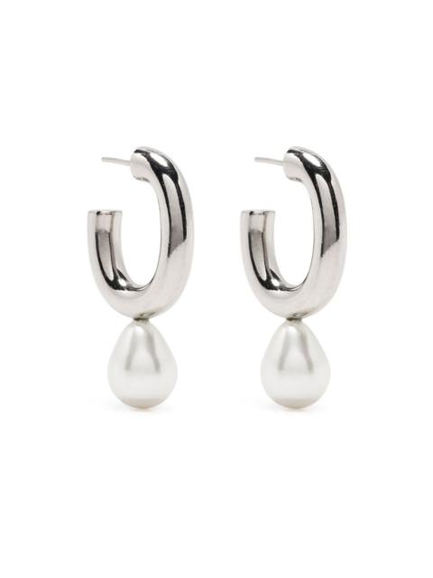 pearl-detail hoop earrings