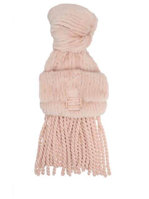 FENDI Mink And Wool Scarf Scarves, Foulards Pink
