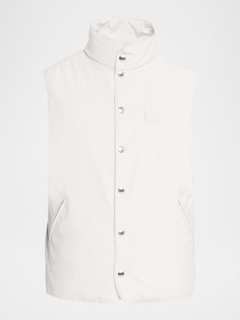 Brunello Cucinelli Men's Nylon Snap-Front Down Vest