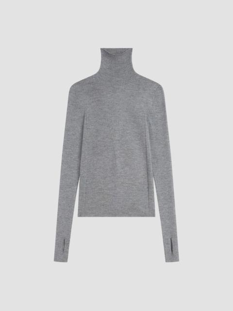 Givenchy Women's Turtleneck Sweater in Wool and Silk - Dark Grey