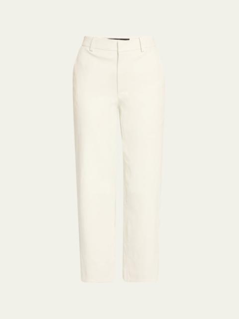 SPRWMN Cropped Bootcut Leather Trousers