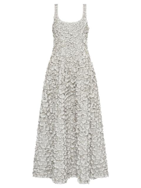 GABRIELA HEARST Ceolan Embroidered Floral Maxi Dress in White Leather