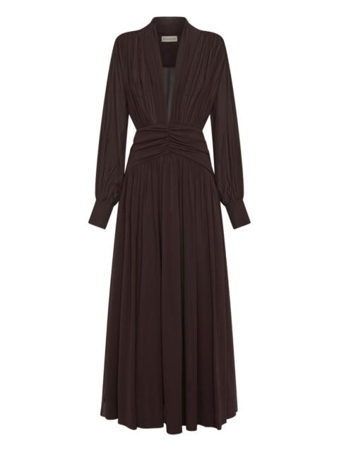 NICHOLAS Jocelyn V-neck gathered maxi dress