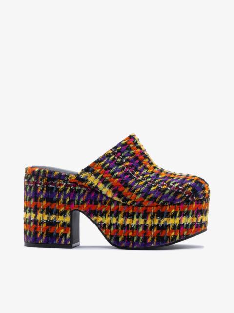 Larroudé Miso Platform Clog Multicolor Printed Tweed