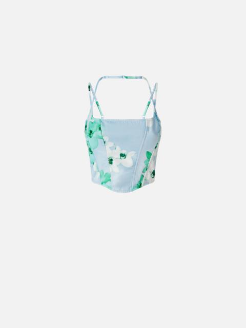 PINKO SLEEVELESS FLORAL BUSTIER TOP