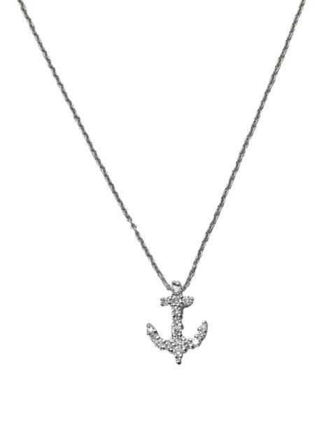 ROBERTO COIN Women's Tiny Treasures 18K White Gold & Diamond Anchor Pendant Necklace - White Gold