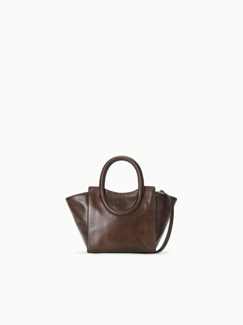 STAUD STAUD MAUDE MINI TOTE ESPRESSO DISTRESSED