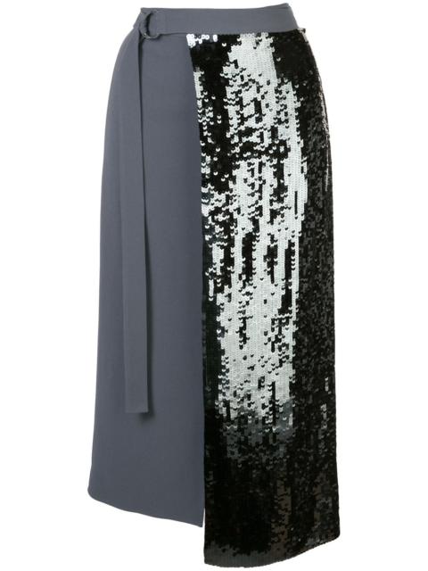 Tibi sequinned wrap skirt