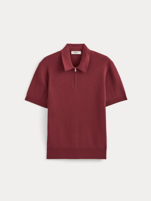 EVERLANE NO-SWEAT TEXTURED ZIP POLO