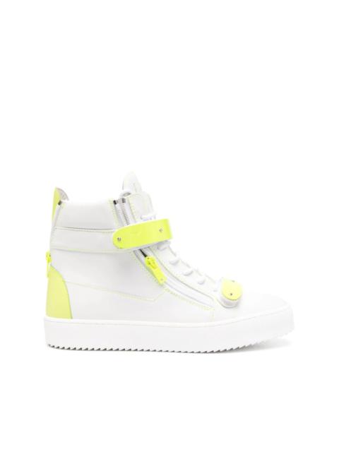 high-top touch-strap trainers