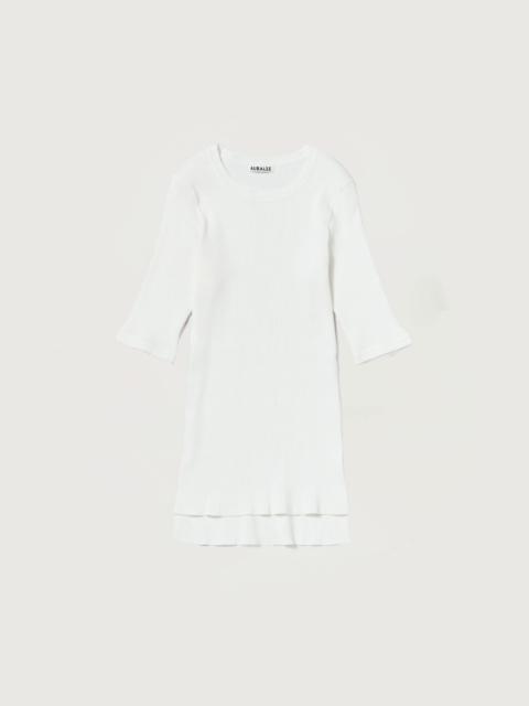 AURALEE COTTON HIGH GAUGE RIB KNIT TEE