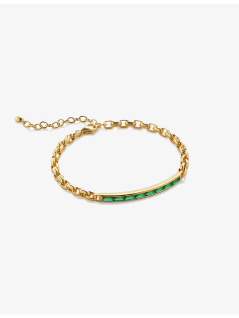 MONICA VINADER Mini Baguette 18ct yellow gold-plated vermeil sterling-silver and onyx chain bracelet