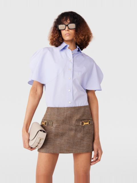 Clasp-Embellished Mid-Rise Mini Skirt