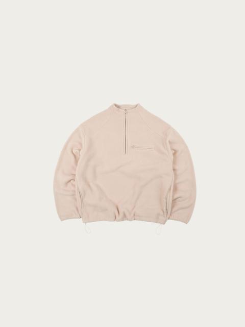 FrizmWORKS Mock Neck Fleece Anorak Parka - Beige