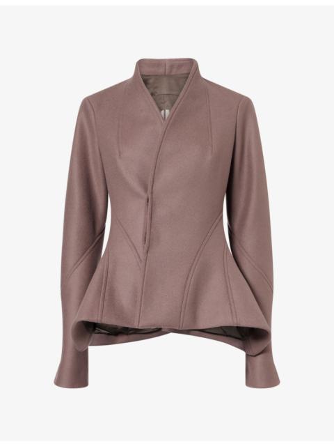 Rick Owens Moog Peplum-Hem Wool-Blend Jacket