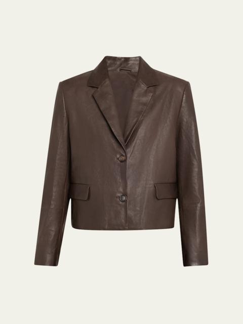 Vintage Nappa Leather Cropped Blazer