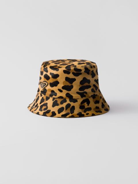Prada Printed leather bucket hat