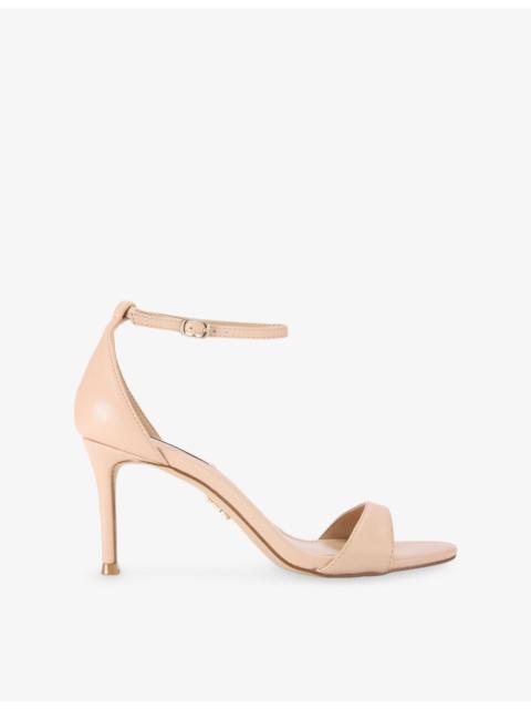 STEVE MADDEN Nevina Metallic Faux-Leather Heeled Sandals