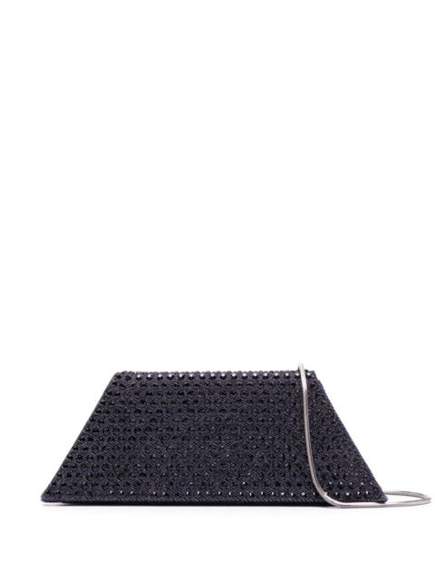 Amina Muaddi Blue Superamini Yigit stud-embellished denim clutch