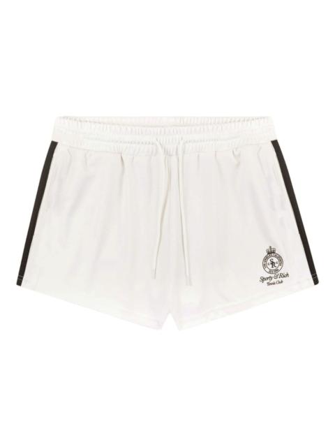 Sporty & Rich logo-embroidered side-stripe shorts