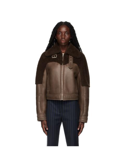 Ambush Brown Buckle Shearling Jacket