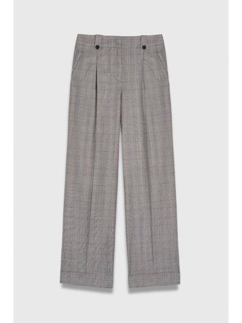 THE FOLD Hartwood Wool Prince Of Wales Wide-Leg Trousers