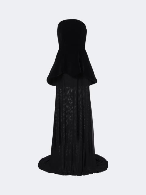 David Koma Peplum strapless gown