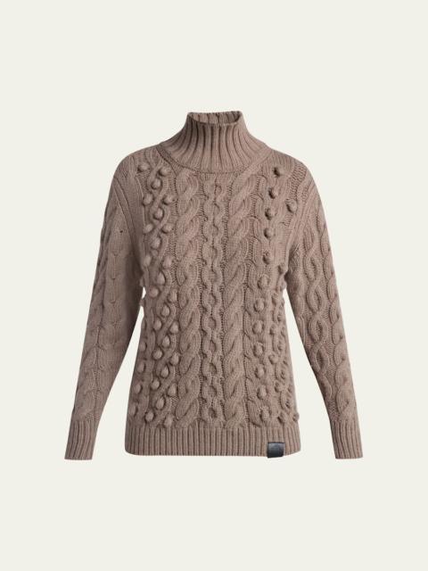 Stella McCartney Bobble Cable Knit Turtleneck Sweater