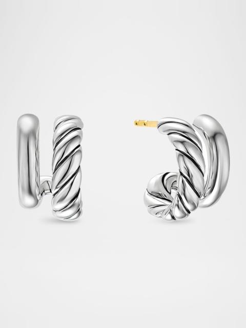 DAVID YURMAN DY Mercer Double Hoop Huggie Earrings in Silver