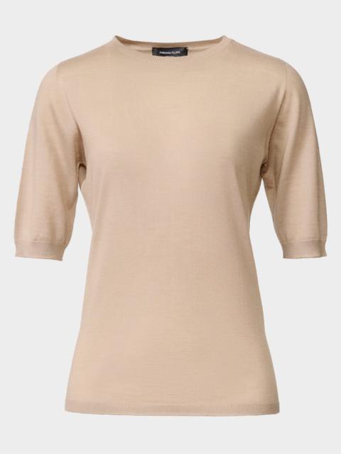 FABIANA FILIPPI Crewneck Silk Knit T-Shirt