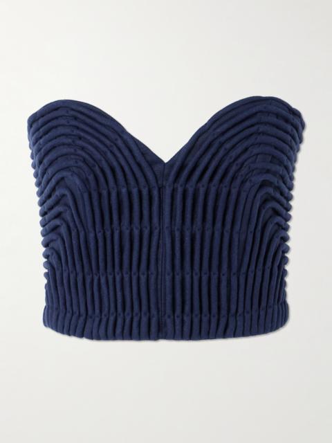 ANDRES OTALORA Prateek Embroidered Linen Corset Top