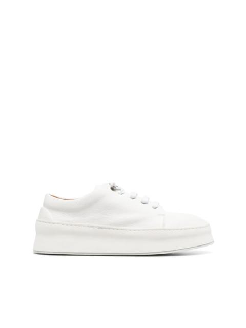 panelled lace-up low-top sneakers