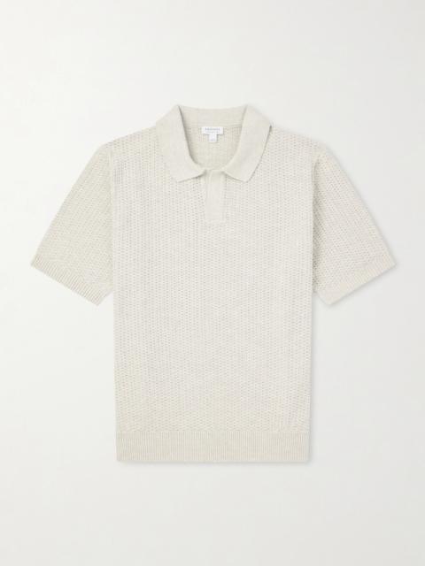 Sunspel Vintage Cotton-Mesh Polo Shirt