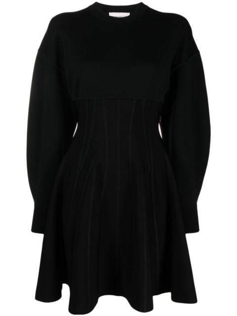 Alexander McQueen wool-blend flared minidress