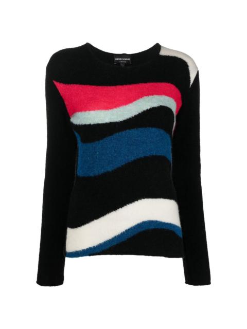 abstract-pattern knit jumper